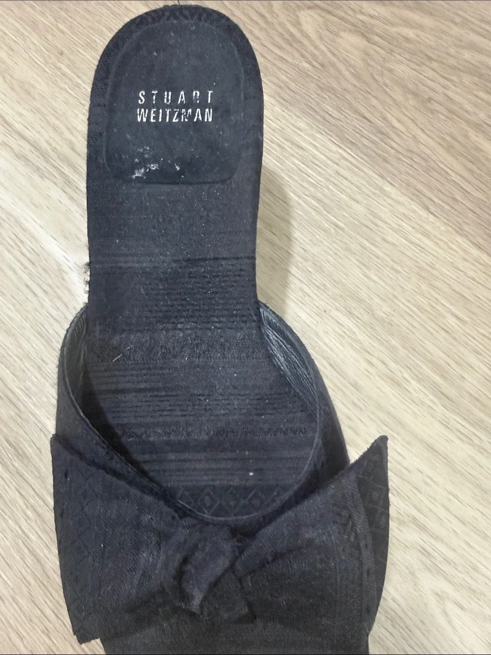 Stuart Weitzman Black Suede Knot Wedge Slide - Picture 2 of 3